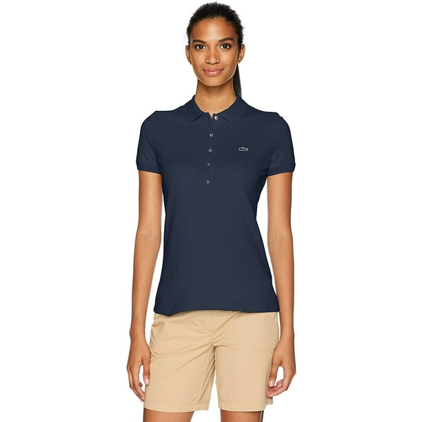 Lacoste Womens Short Sleeve Slim Fit Stretch Pique Polo Shirt